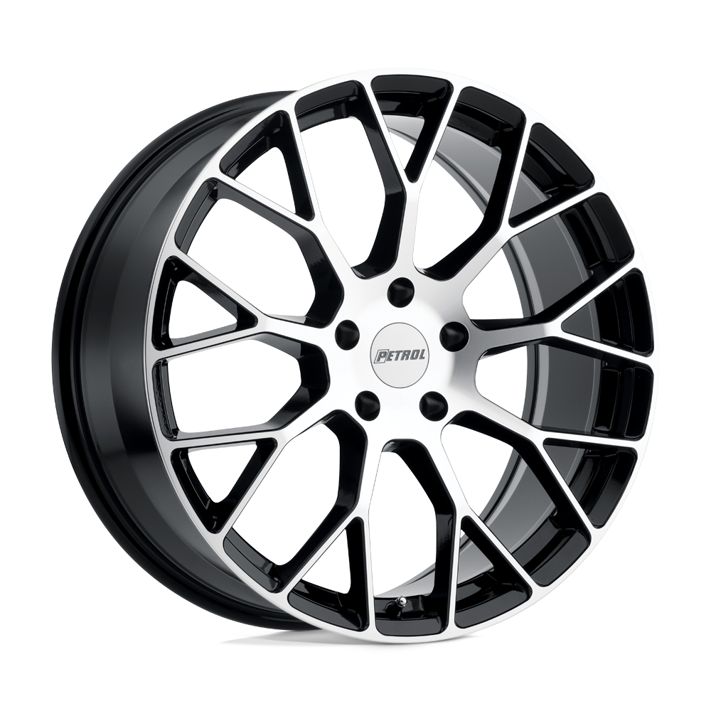 Petrol | P2B | Gloss Black W/ Machined Face | 17X8 | 5X108 | 40mm/6.07" | 1780P2B405108F72