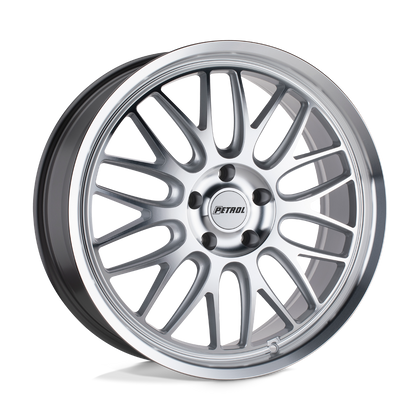 Petrol | P4C | Silver W/ Machined Face & Lip | 18X8 | 5X108 | 40mm/6.07" | 1880P4C405108S72