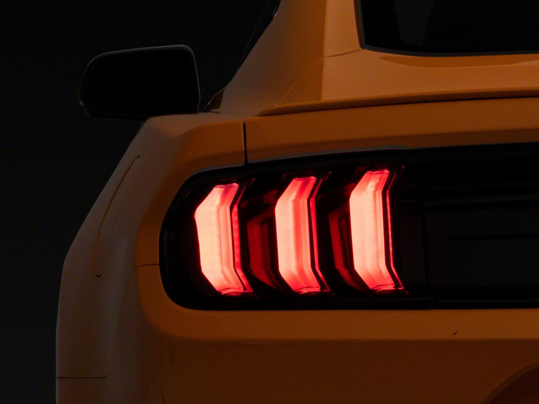 Raxiom Euro Style LED Tail Lights (Gloss Black, Smoked) - 2015-2023 Ford Mustang
