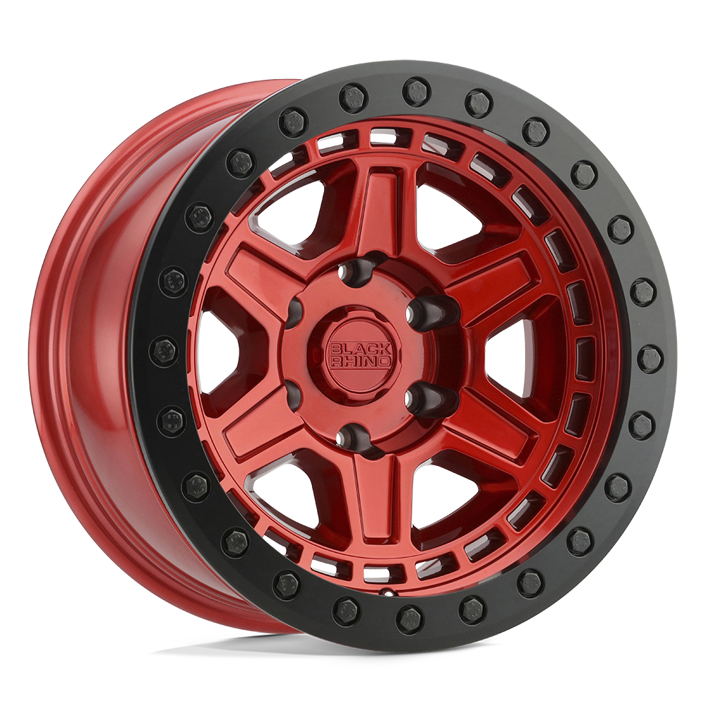 Black Rhino Hard Alloys | RENO | Candy Red W/ Black Ring & Bolts | 17X9 | 6X139.7 | -12mm/4.53" | 1790REN-26140R12