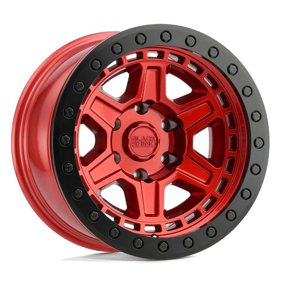 Black Rhino Hard Alloys | RENO | Candy Red W/ Black Ring & Bolts | 17X9 | 6X139.7 | -12mm/4.53" | 1790REN-26140R12