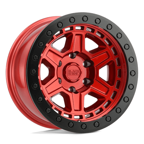 Black Rhino Hard Alloys | RENO | Candy Red W/ Black Ring & Bolts | 17X9 | 6X139.7 | -12mm/4.53" | 1790REN-26140R12