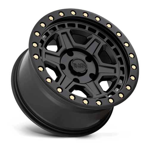 Black Rhino Hard Alloys | RENO | Matte Black W/ Brass Bolts | 17X9 | 6X139.7 | -12mm/4.53" | 1790REN-26140M12