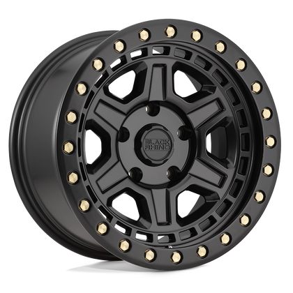 Black Rhino Hard Alloys | RENO | Matte Black W/ Brass Bolts | 17X9 | 6X139.7 | -12mm/4.53" | 1790REN-26140M12