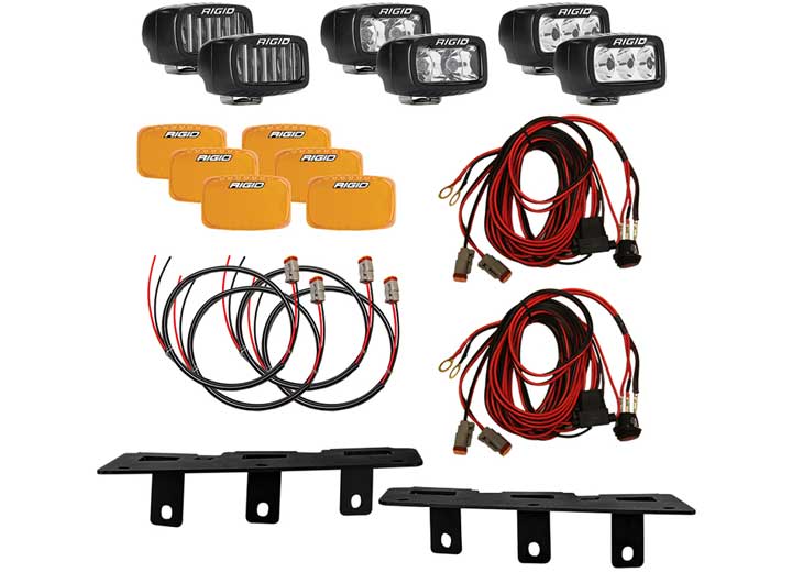 Rigid Industries 2021+ Bronco Mod Bumper Triple SR-M Fog Light Kit