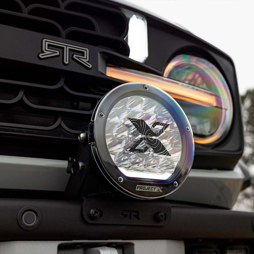 RTR FRONT BUMPER LIGHT MOUNT KIT W/ PROJECT X HP.70 LIGHTS (21+ BRONCO & 22+ BRONCO RAPTOR W/ MODULAR FRONT BUMPER)