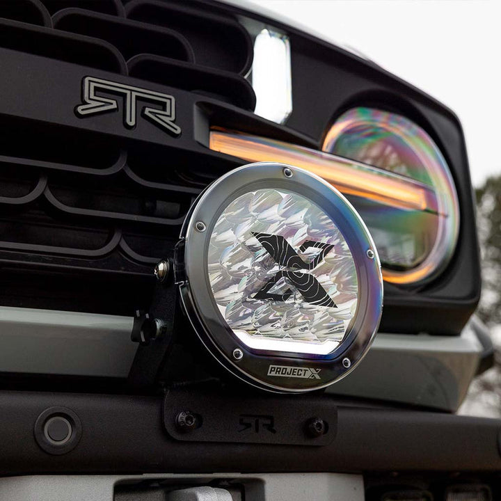 RTR FRONT BUMPER LIGHT MOUNT KIT W/ PROJECT X HP.70 LIGHTS (21+ BRONCO & 22+ BRONCO RAPTOR W/ MODULAR FRONT BUMPER)