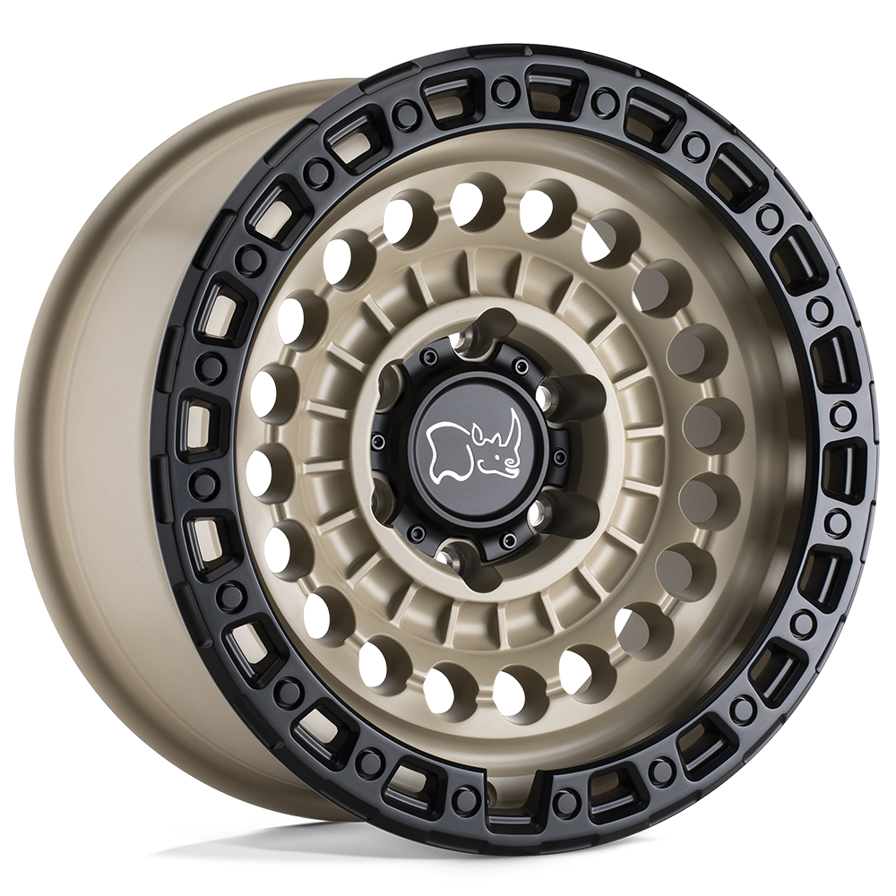 Black Rhino Hard Alloys | SENTINEL | Desert Sand W/ Black Ring | 20X9.5 | 8X170 | -18mm/4.54" | 2095STN-88170D25