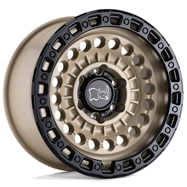 Black Rhino Hard Alloys | SENTINEL | Desert Sand W/ Black Ring | 20X9.5 | 8X170 | -18mm/4.54" | 2095STN-88170D25