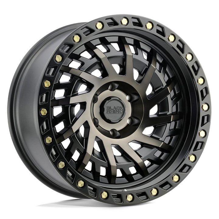 Black Rhino Hard Alloys | SHREDDER | Matte Black W/ Machined Dark Tint | 17X9 | 6X139.7 | 0mm/5" | 1790SHD006140M12