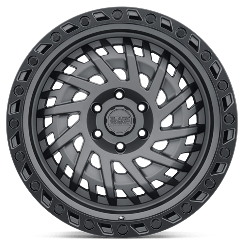 Black Rhino Hard Alloys | SHREDDER | Matte Gunmetal W/ Black Ring | 17X9 | 6X139.7 | 0mm/5" | 1790SHD006140G12