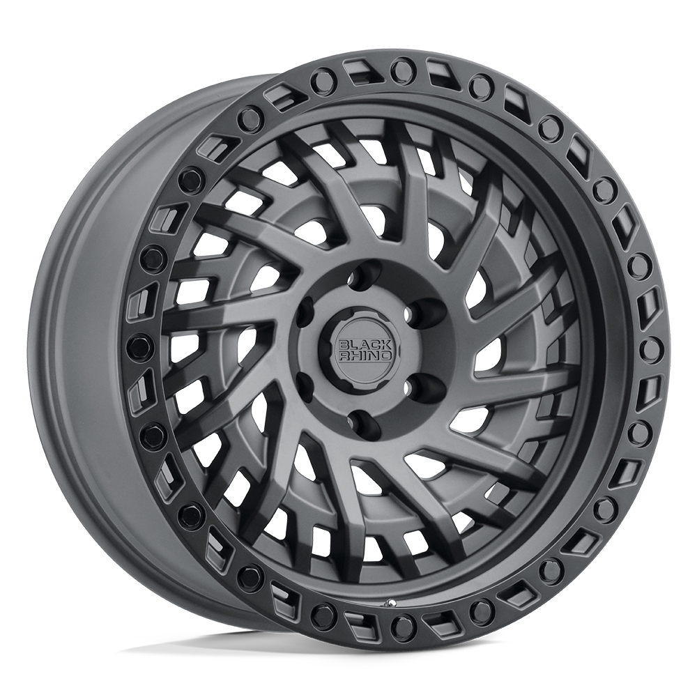 Black Rhino Hard Alloys | SHREDDER | Matte Gunmetal W/ Black Ring | 17X9 | 6X139.7 | 0mm/5" | 1790SHD006140G12