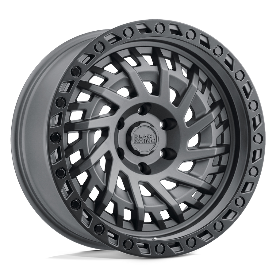 Black Rhino Hard Alloys | SHREDDER | Matte Gunmetal W/ Black Ring | 17X9 | 6X139.7 | 0mm/5" | 1790SHD006140G12