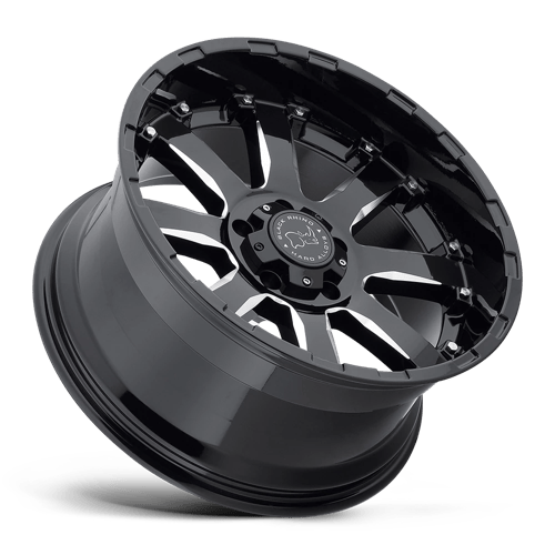 Black Rhino Hard Alloys | SIERRA | Gloss Black W/ Milled Spokes | 17X9 | 6X139.7 | 12mm/5.47" | 1790SRA126140B12