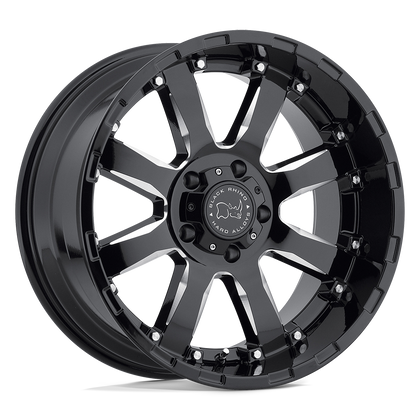 Black Rhino Hard Alloys | SIERRA | Gloss Black W/ Milled Spokes | 20X9 | 6X135 | 12mm/5.47" | 2090SRA126135B87