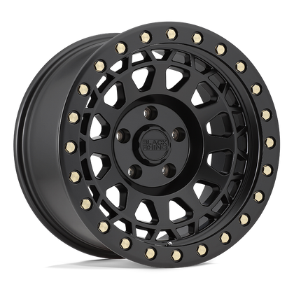 Black Rhino Hard Alloys | PRIMM | Matte Black W/ Brass Bolts | 17X9 | 6X139.7 | -12mm/4.53" | 1790PRM-26140M12