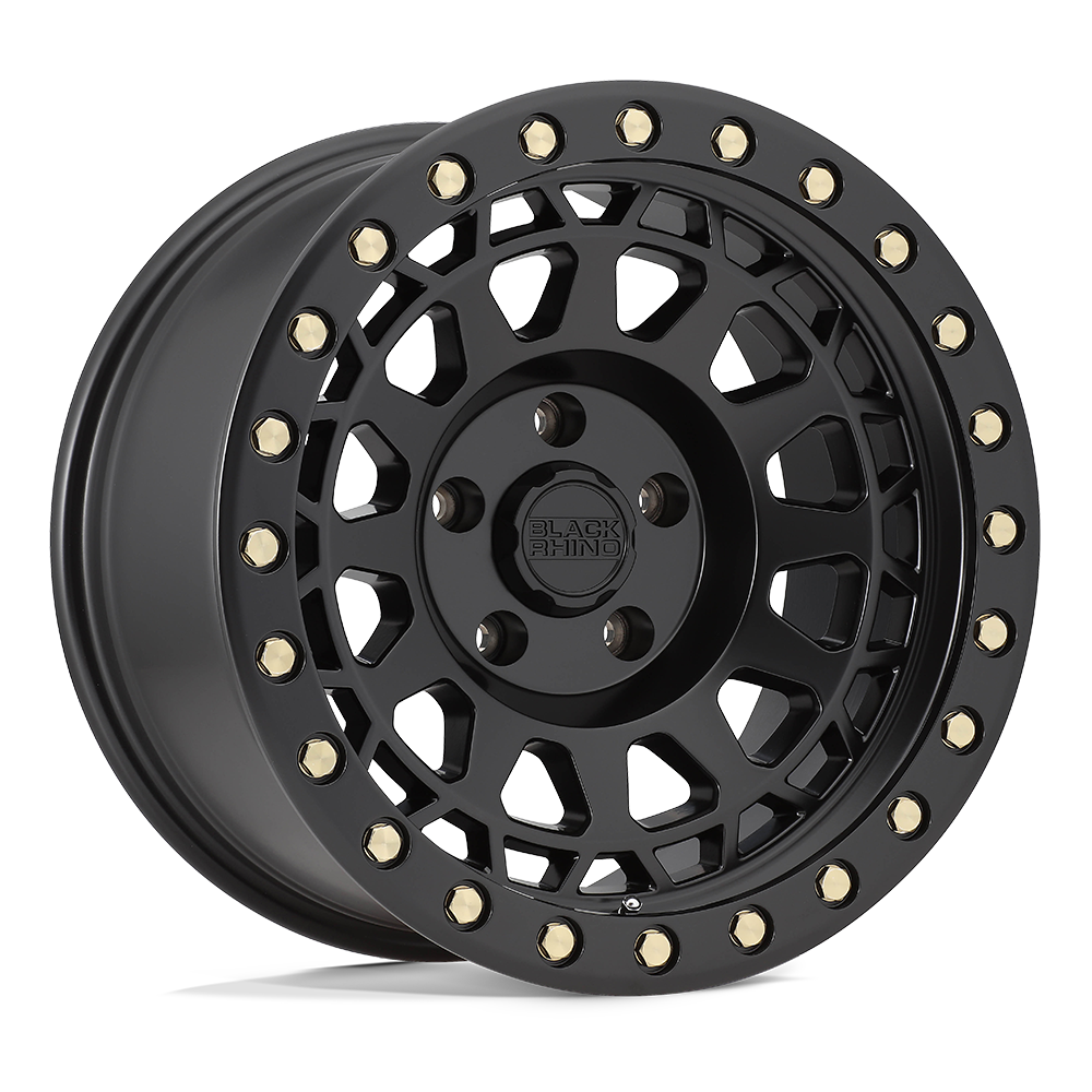 Black Rhino Hard Alloys | PRIMM | Matte Black W/ Brass Bolts | 17X9 | 6X139.7 | 0mm/5" | 1790PRM006140M12