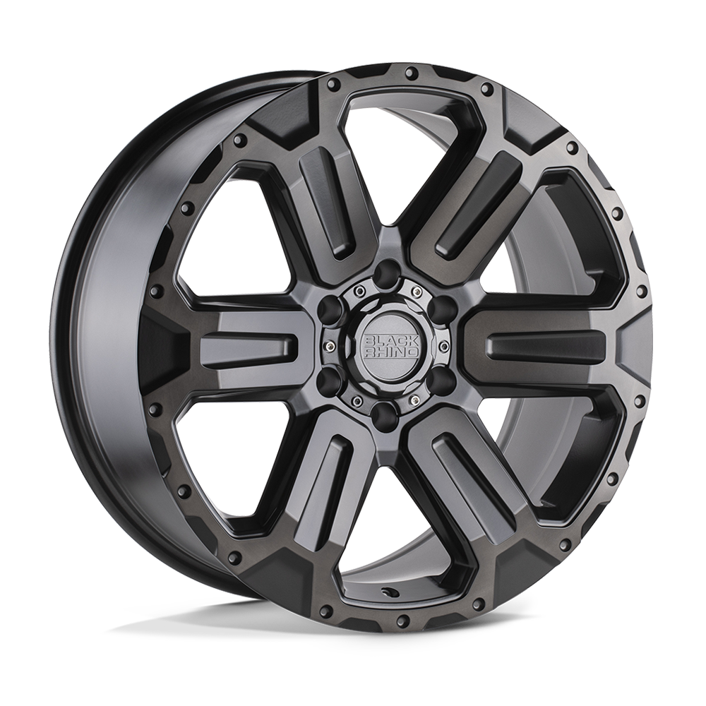 Black Rhino Hard Alloys | WANAKA | Matte Gunmetal W/ Brushed Face & Gunmetal Tint | 20X9 | 6X139.7 | 12mm/5.47" | 2090WKA126140G12