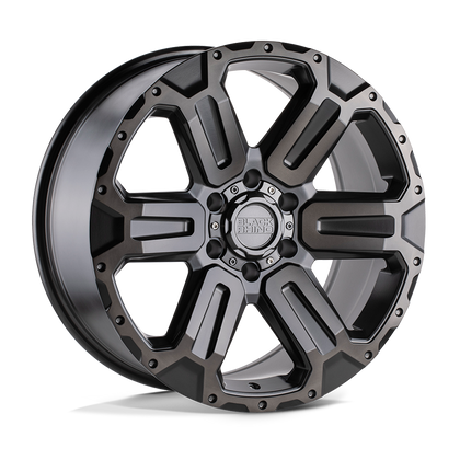 Black Rhino Hard Alloys | WANAKA | Matte Gunmetal W/ Brushed Face & Gunmetal Tint | 17X8.5 | 6X139.7 | 12mm/5.22" | 1785WKA126140G12