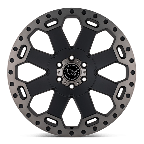 Black Rhino Hard Alloys | WARLORD | Matte Black W/ Machined Dark Tint | 17X9 | 6X139.7 | -12mm/4.53" | 1790WAR-26140M12