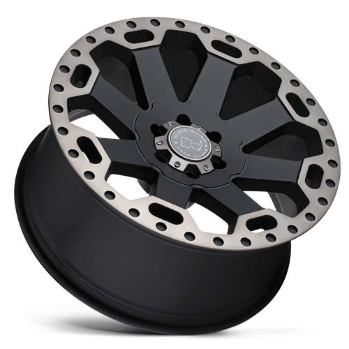 Black Rhino Hard Alloys | WARLORD | Matte Black W/ Machined Dark Tint | 18X9 | 6X139.7 | 12mm/5.47" | 1890WAR126140M12