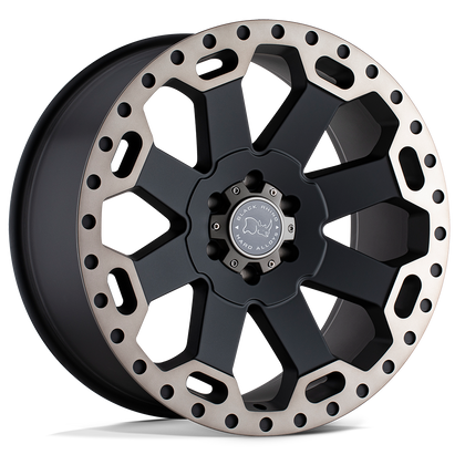 Black Rhino Hard Alloys | WARLORD | Matte Black W/ Machined Dark Tint | 18X9 | 6X139.7 | 12mm/5.47" | 1890WAR126140M12