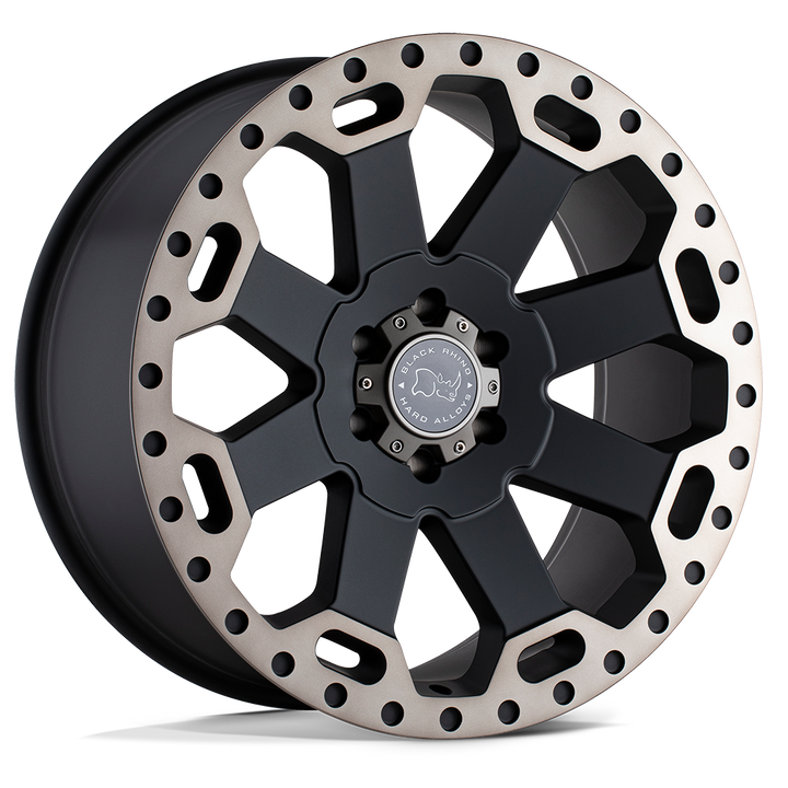 Black Rhino Hard Alloys | WARLORD | Matte Black W/ Machined Dark Tint | 18X9 | 6X139.7 | 12mm/5.47" | 1890WAR126140M12