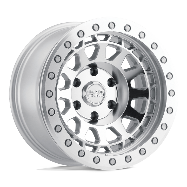Black Rhino Hard Alloys | PRIMM | Silver W/ Mirror Face & Machined Ring | 17X9 | 6X139.7 | 0mm/5" | 1790PRM006140S12
