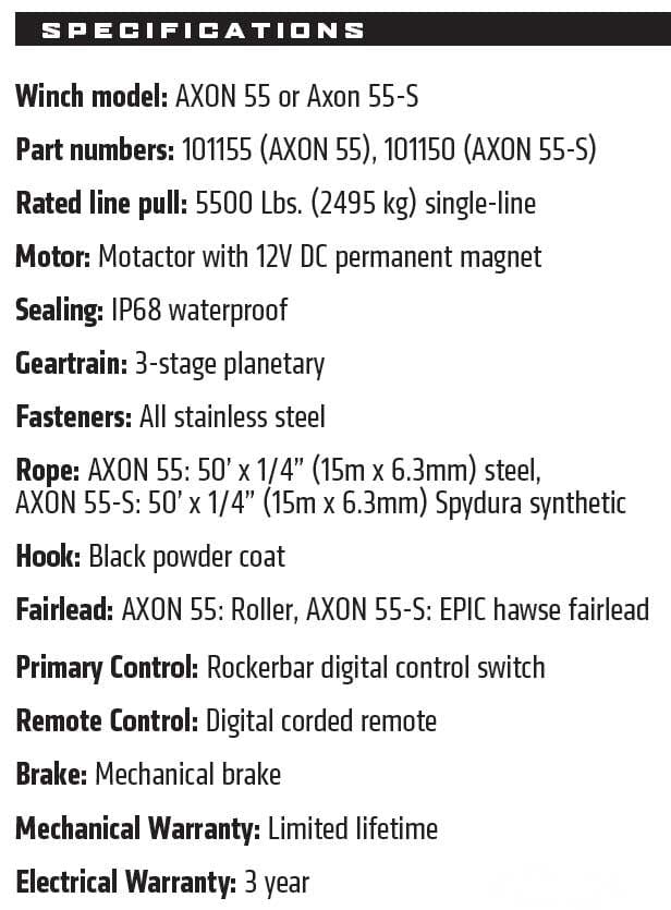 Warn AXON 55-S SYNTHETIC WINCH
