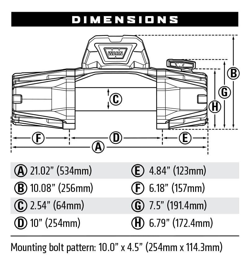 Warn VR EVO 8-S STANDARD DUTY 8,000LB WINCH WITH SYNTHETIC ROPE