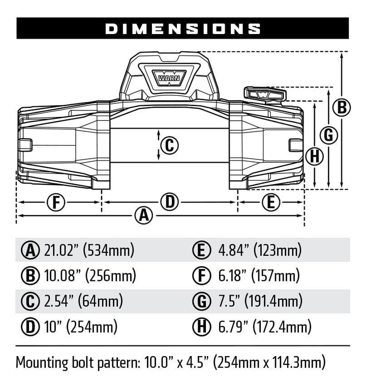 Warn VR EVO 8-S STANDARD DUTY 8,000LB WINCH WITH SYNTHETIC ROPE