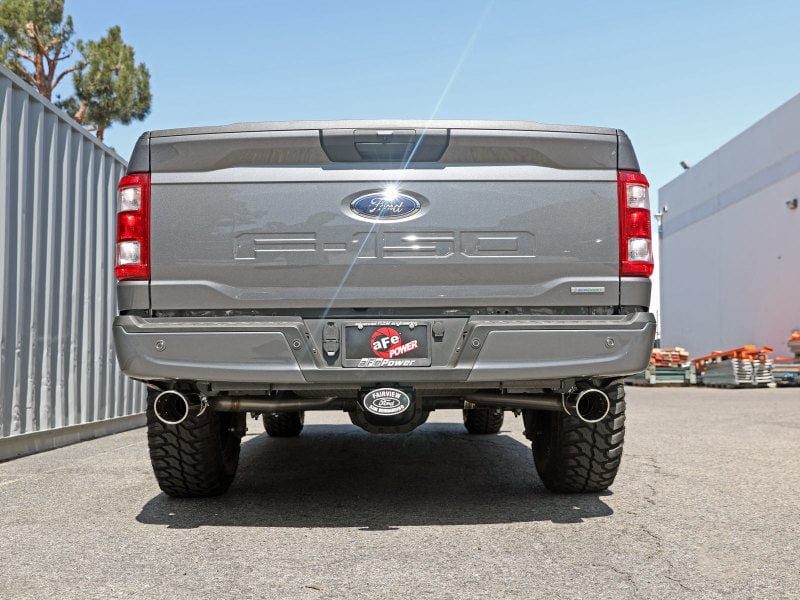 aFe Vulcan 3in 304 SS Cat-Back Exhaust 2021-2022 Ford F-150 V6 2.7L/3.5L (tt)/V8 5.0L w/ Polished Tips