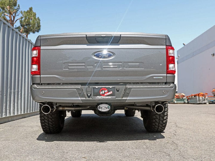 aFe Vulcan 3in 304 SS Cat-Back Exhaust 2021-2022 Ford F-150 V6 2.7L/3.5L (tt)/V8 5.0L w/ Polished Tips