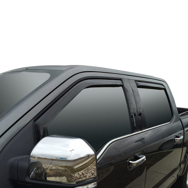 Westin 2015-2022 Ford F-150 SuperCrew Wade In-Channel Wind Deflector 4pc - Smoke