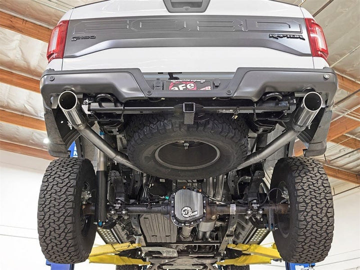 aFe MACHForce XP Exhaust Cat-Back SS-409 2017-2020 Ford F-150 Raptor V6-3.5L (tt) w/ Polished Tips