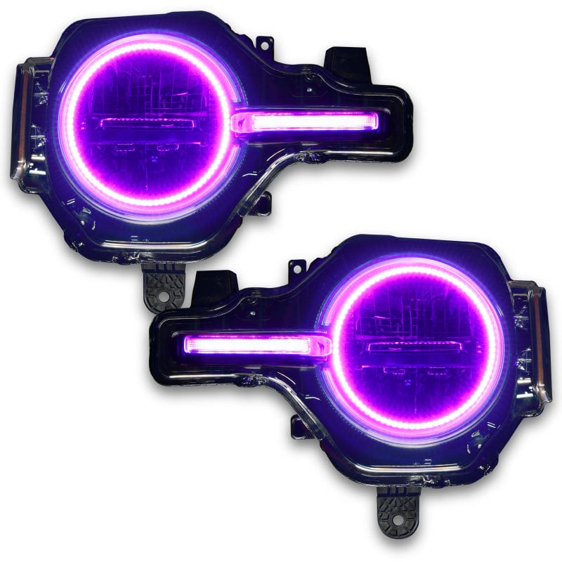 Oracle 2021-2023 Ford Bronco Headlight Halo Kit w/DRL Bar - Base Headlights ColorSHIFT