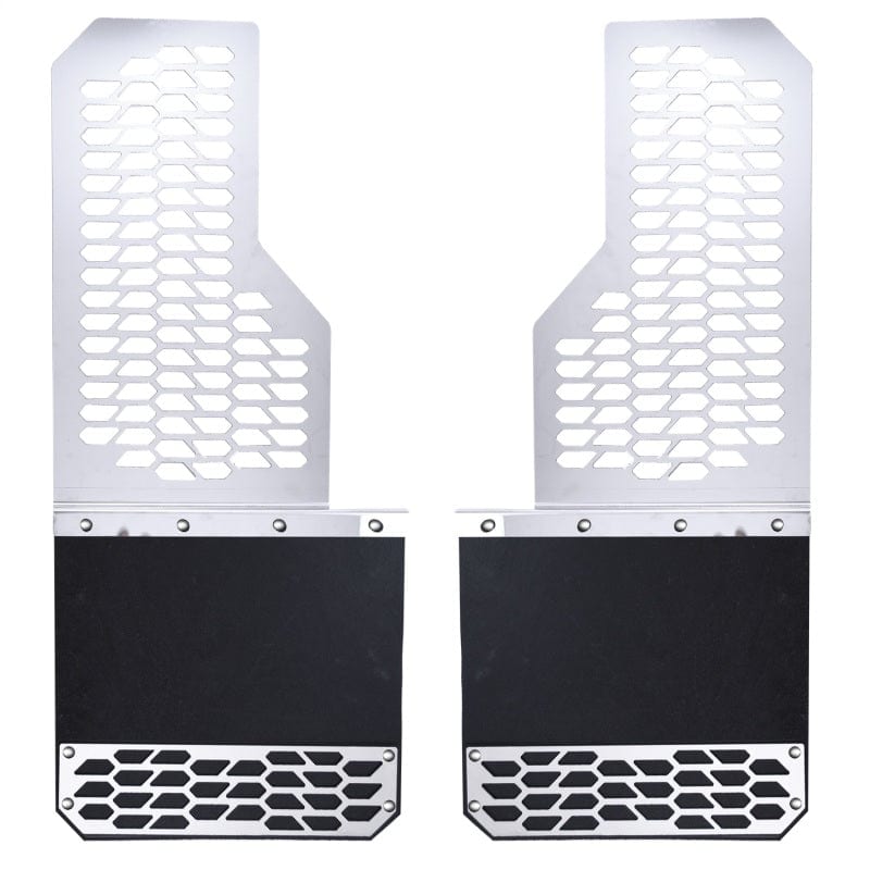 Putco 15-22 Ford F-150 - Set of 2 Mud Skins - Brushed SS w/ Hex Shield
