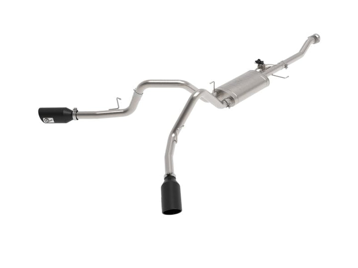 aFe Gemini XV 3in 304 SS Cat-Back Exhaust 2021-2022 Ford F-150 V6 2.7L/3.5L (tt)/V8 5.0L w/ CO Black Tips