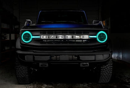 Oracle 2021-2023 Ford Bronco ColorSHIFT Headlight Halo Kit w/DRL Bar - Base Headlights