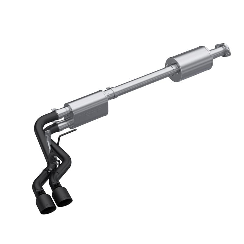 MBRP 2021-2022 Ford F150 Black Coated Dual Pre-Axle (Street Profile) 2.5in OD Tips 3in Cat Back Exhaust