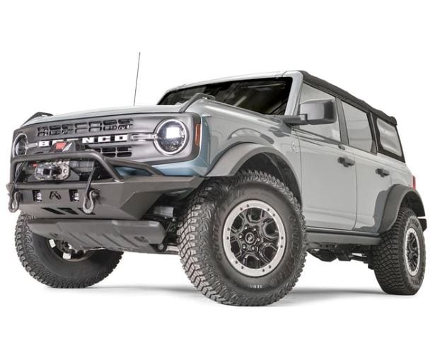 FAB FOURS 2021-2023 BRONCO STUBBY FRONT BUMPER W/ PRE-RUNNER GUARD MATTE BLACK