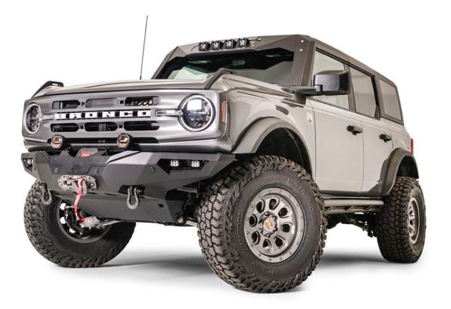 Fab Fours 21-23 BRONCO LIFESTYLE FRONT BUMPER W/ NO GUARD WINCH READY SENSOR COMPATIBLE MATTE BLACK