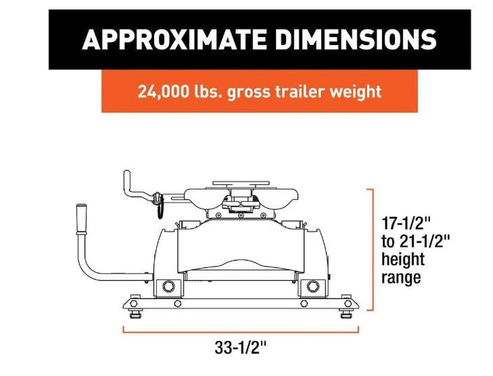 CURT 17-23 F-250 Q24 5TH WHEEL SLIDER HITCH, SELECT FORD F250 6.75' BED PUCK SYSTEM