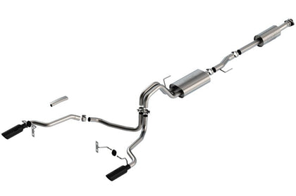Borla F-150 2021-2022 3.3L CC SB EC STB XL/XLT/LARIAT/KR/PLNM/LTD 3/2.25 SRE Cat-Back ATAK Black CHR Tips