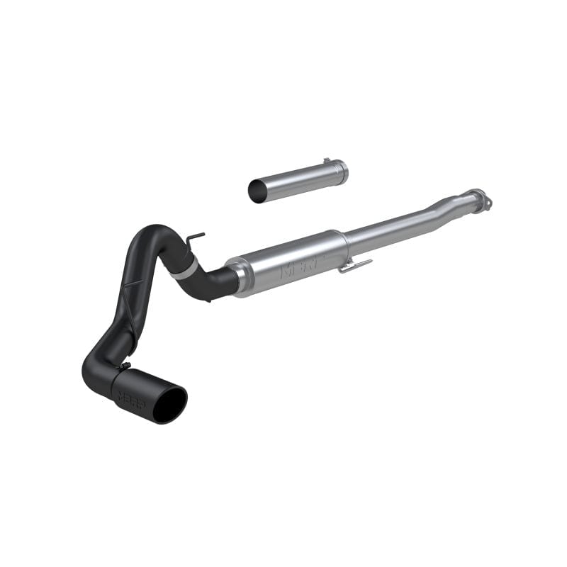 MBRP 2021-Current Ford F150 2.7L/3.5L/5.0L 4" Black-Coated AL Steel Cat-Back - RACE VERSION