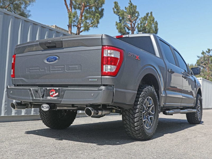 aFe Vulcan 3in 304 SS Cat-Back Exhaust 2021-2022 Ford F-150 V6 2.7L/3.5L (tt)/V8 5.0L w/ Polished Tips