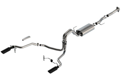 Borla F-150 2021-2022 5.0L 2DR RC SB (122.8 WB) XL, XLT 3/2.25 SRE Cat-Back S-Type Black Chrome Tips