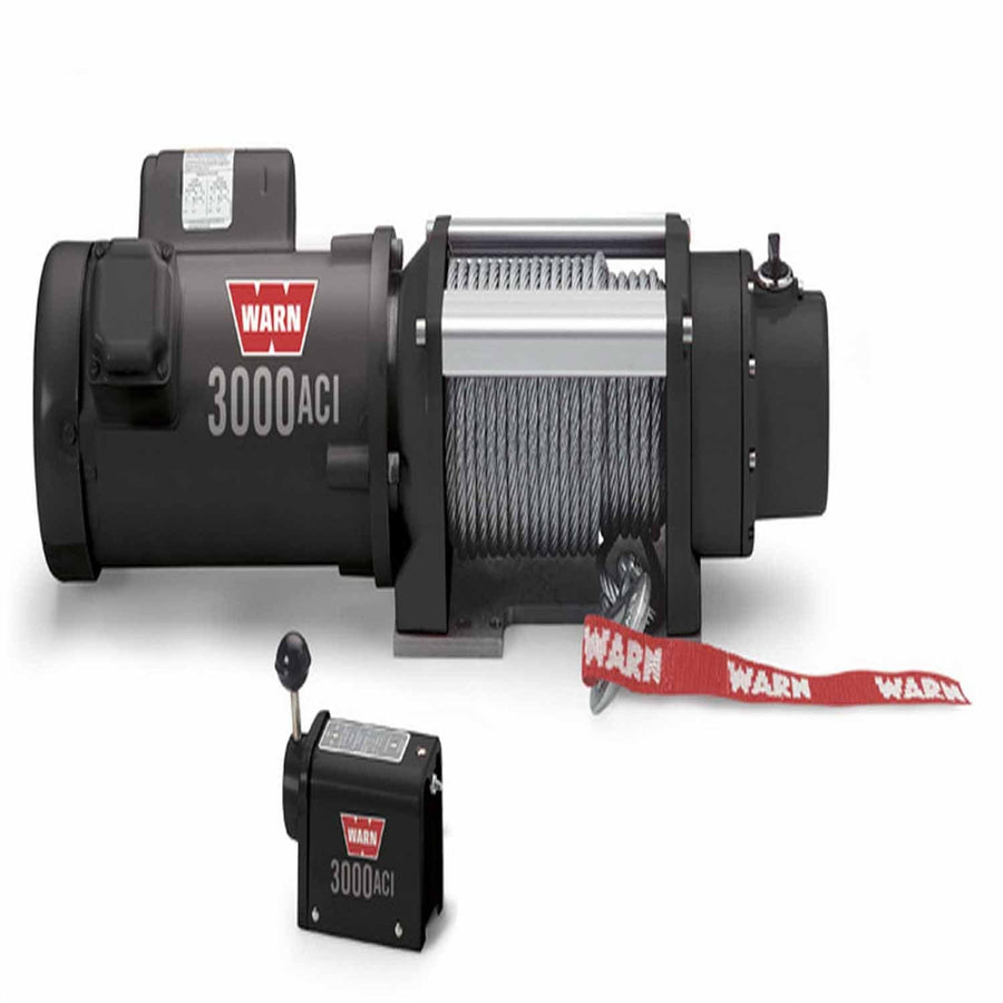 Warn 93000 Fixed-Mount Industrial Winch 3000 LB Cap 100 Ft Wire Rope