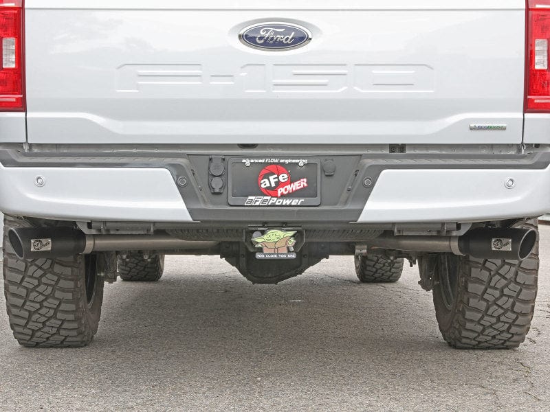 aFe Gemini XV 3in 304 SS Cat-Back Exhaust 2021-2022 Ford F-150 V6 2.7L/3.5L (tt)/V8 5.0L w/ CO Black Tips