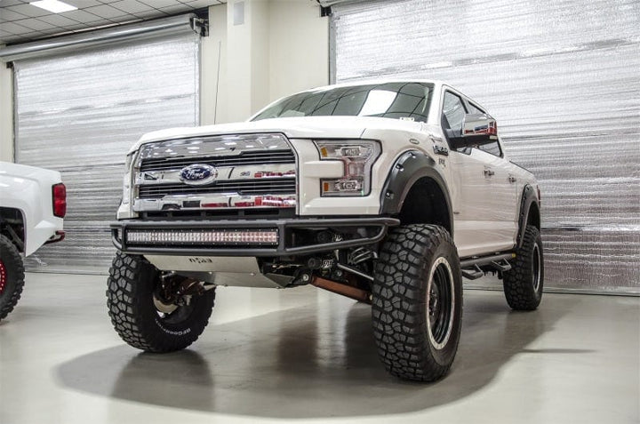N-Fab M-RDS Front Bumper 15-18 Ford F150 - Tex. Black w/Silver Skid Plate